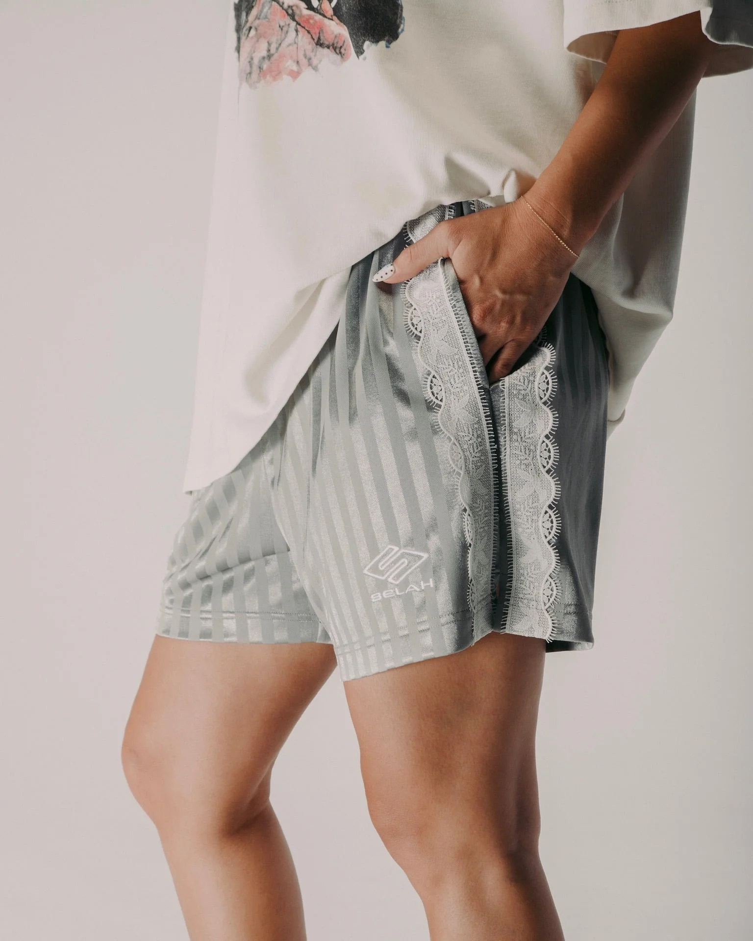 "ATHLETICA" LACE SOCCER SHORTS - Image 9
