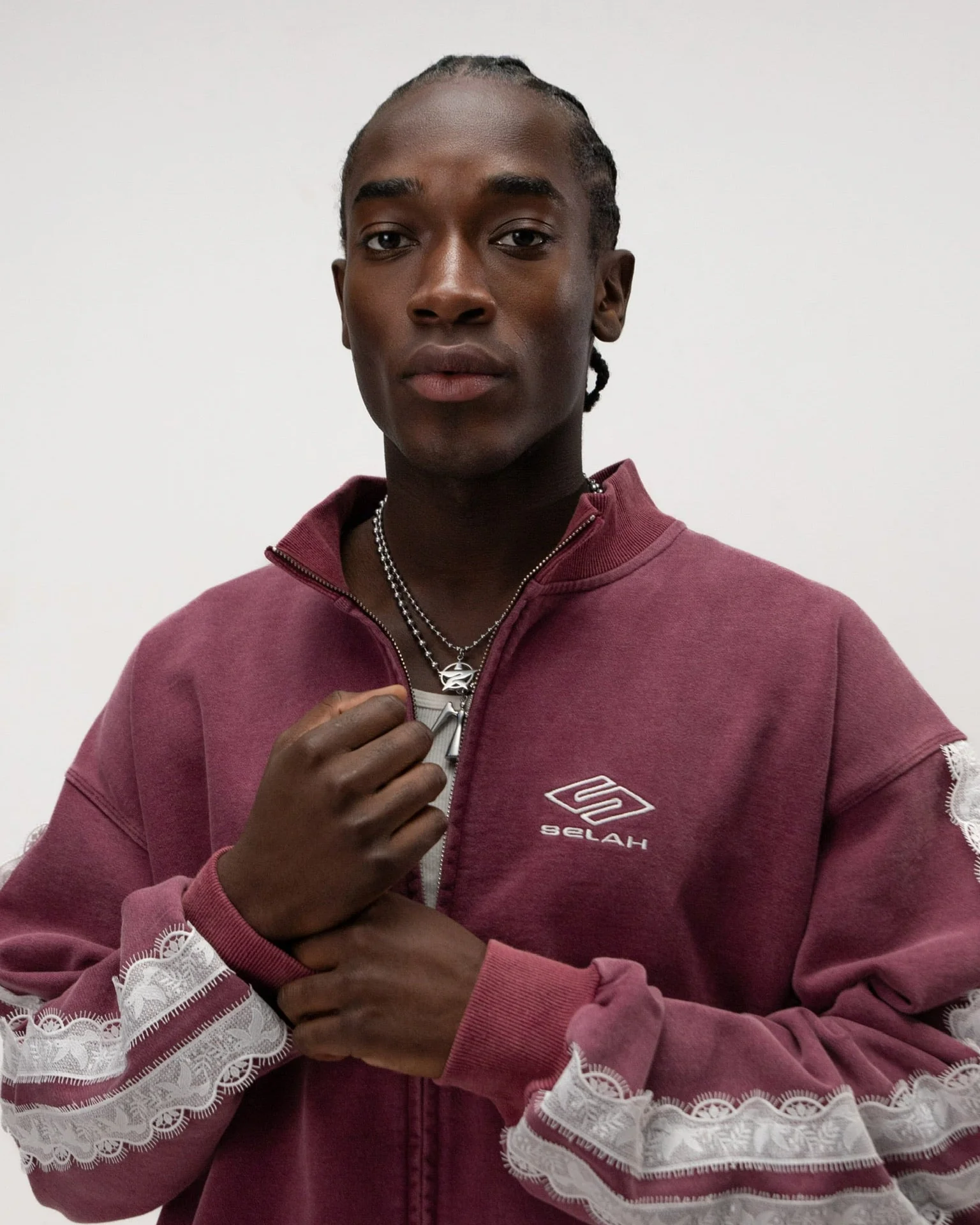 "COLUMBA" LACE STRIPED TRACKJACKET - Image 6