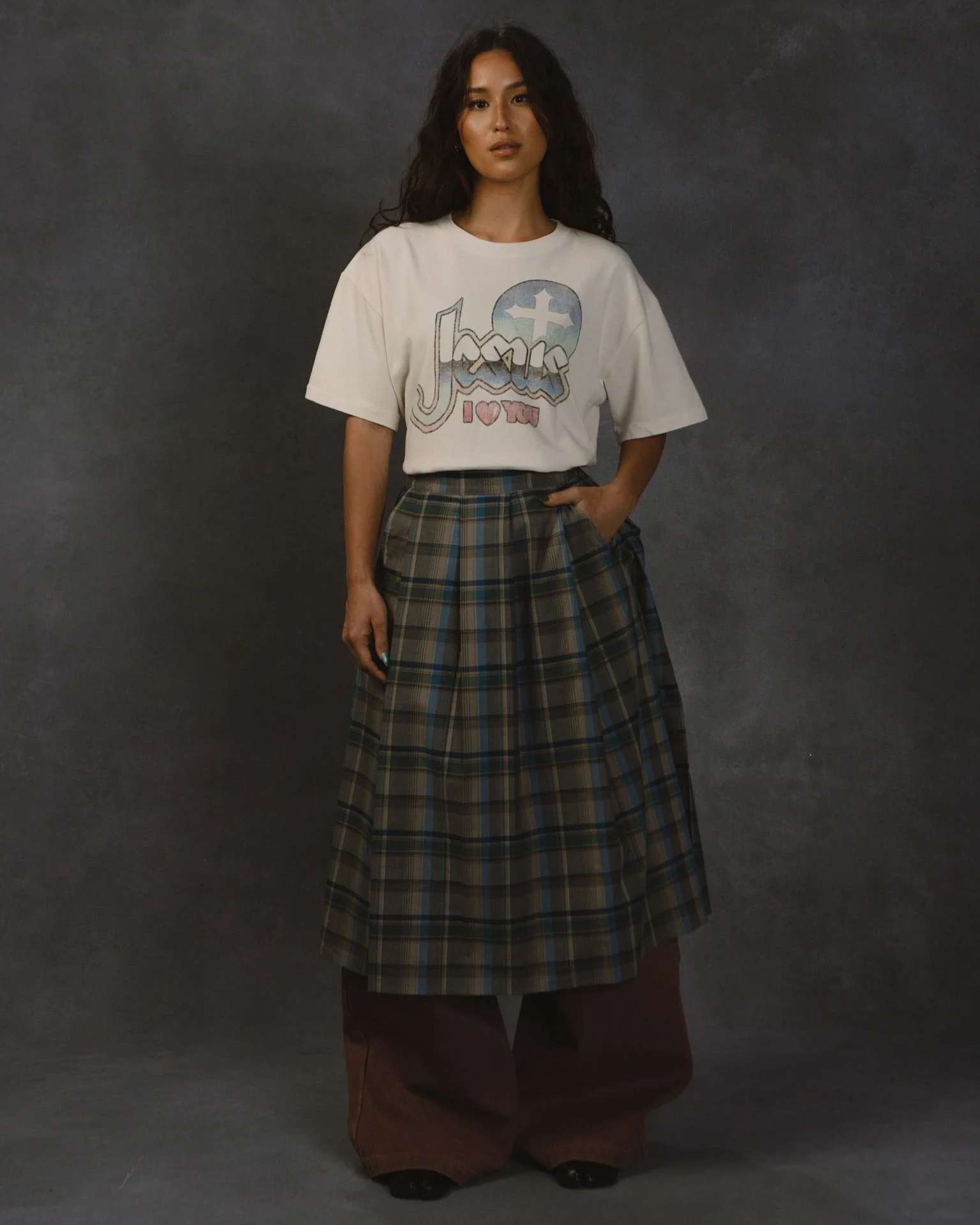 "ESTHER" OVERSIZED PLAID SKIRT - Image 2
