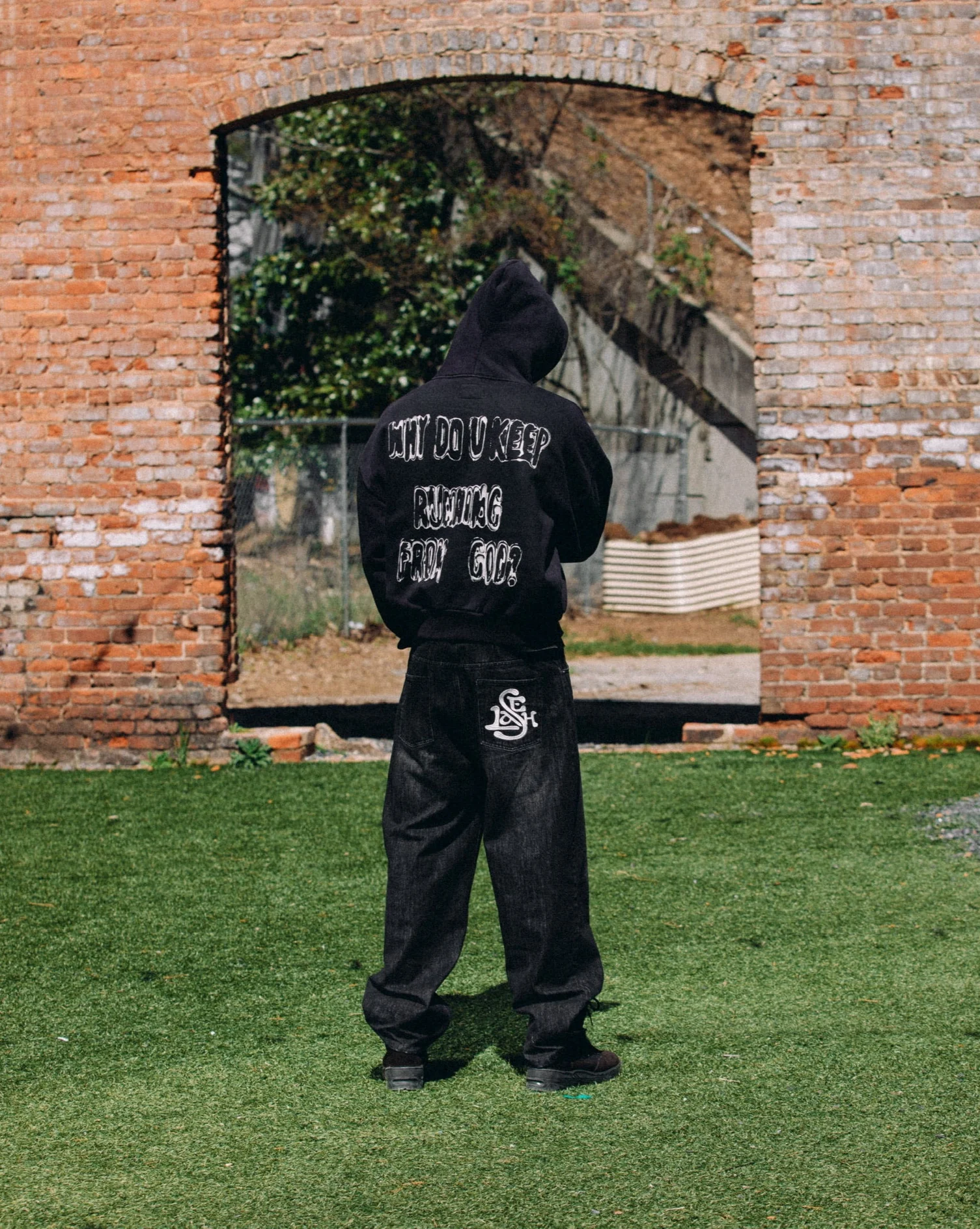 "RUNNING FROM GOD" ZIP-UP HOODIE - Image 3